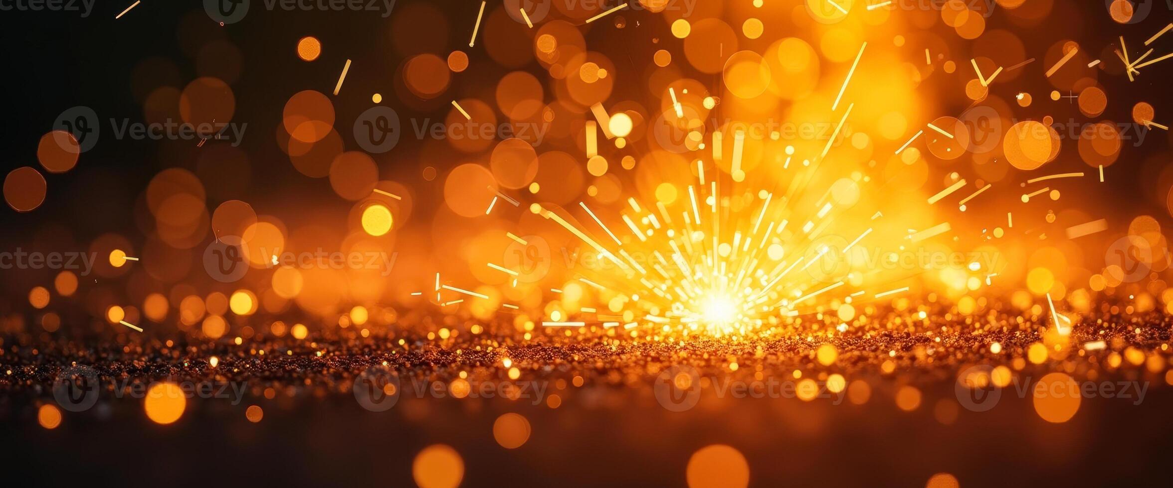 Golden Sparkles on a Black Background photo
