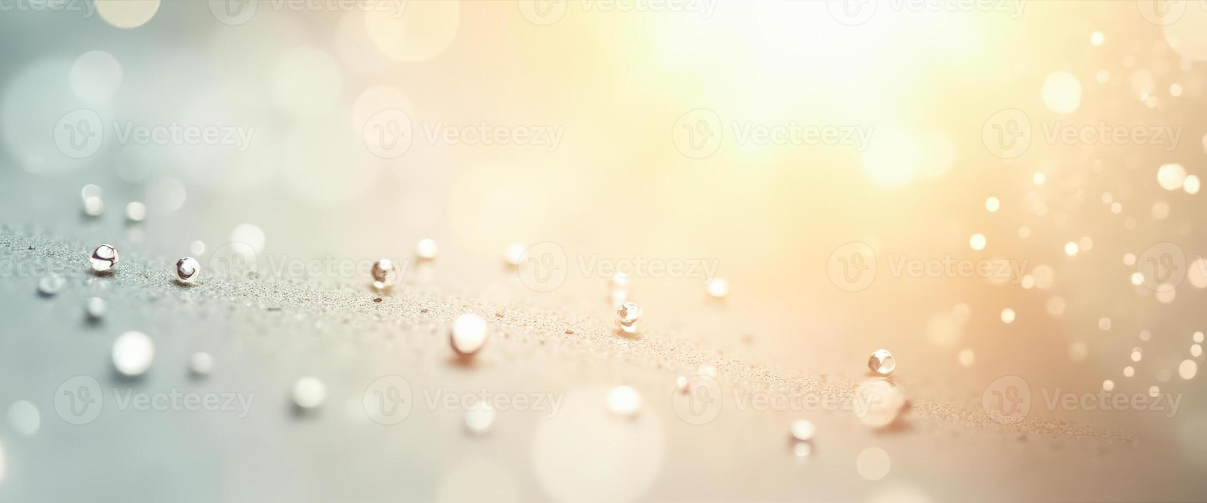 Sparkling Dewdrops on a Golden Background photo