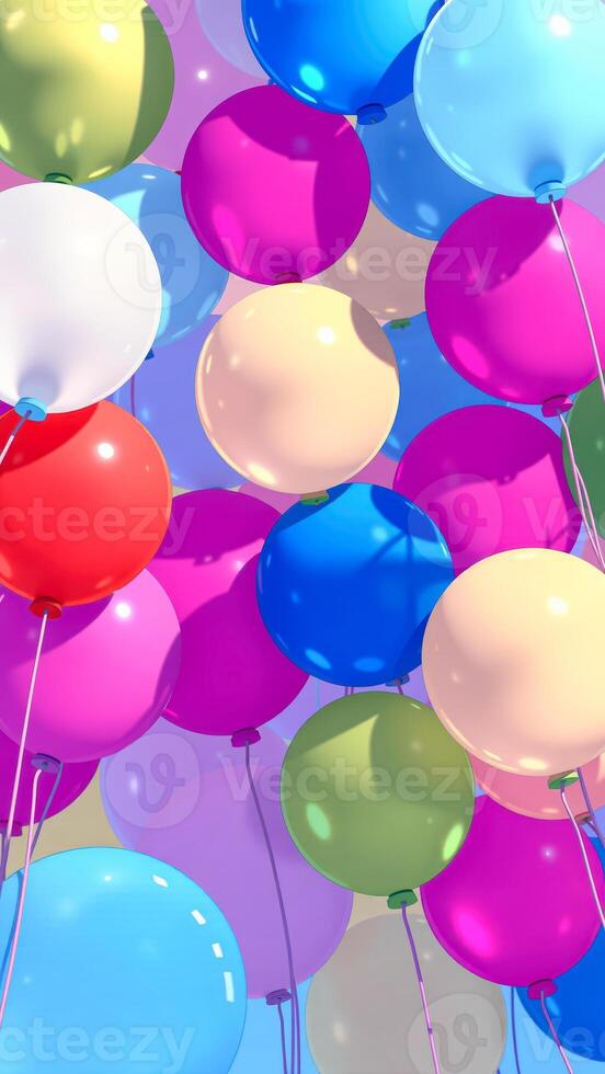 Colorful Balloons Floating in the Sky photo