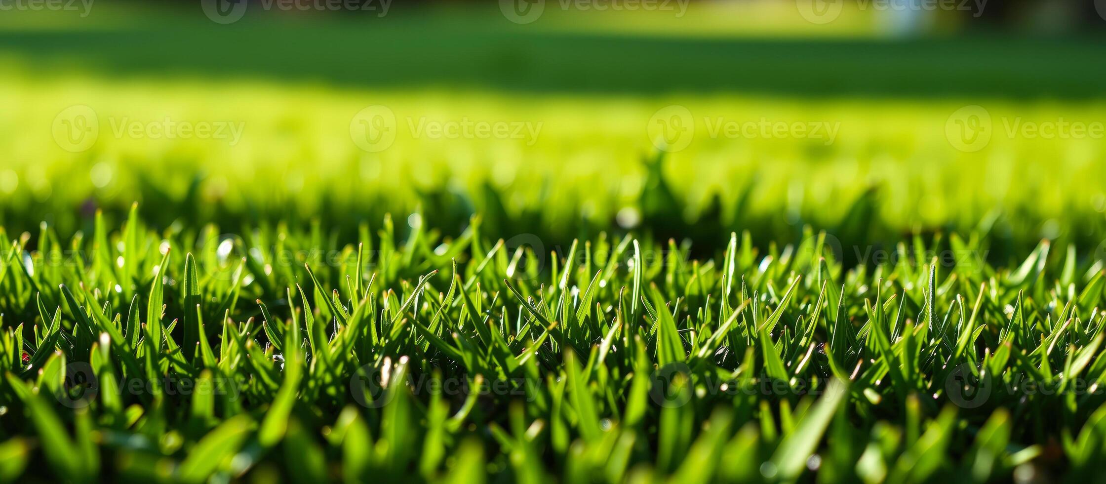 Close-up of Green Grass Blades photo