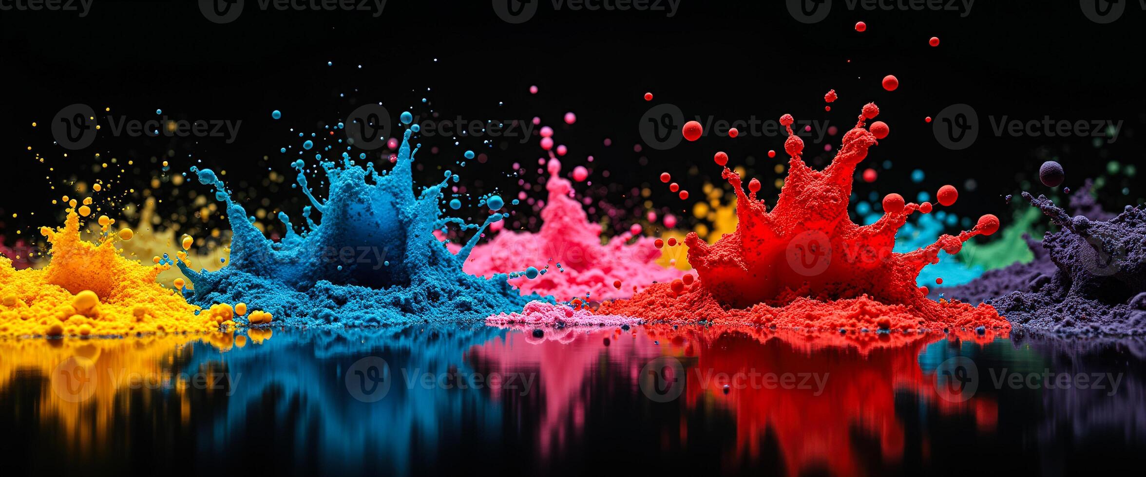 Colorful Ink Explosions in Water photo