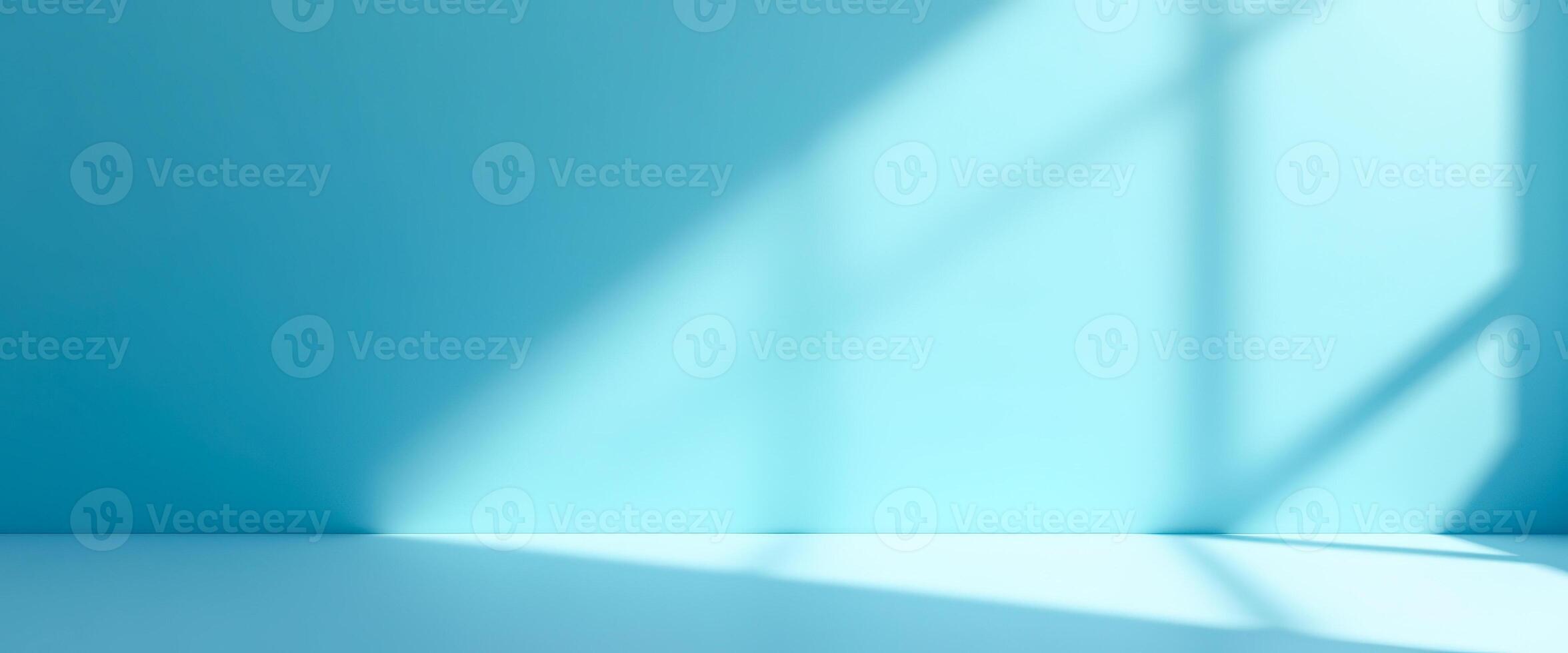 Minimalist Blue Studio Background with Window Light photo