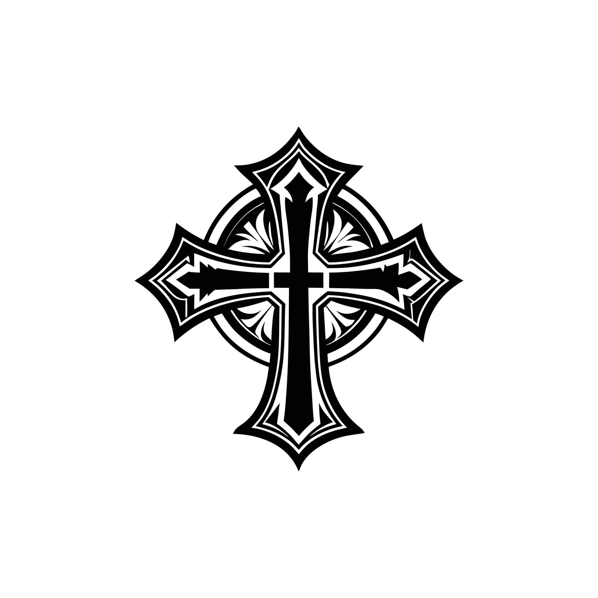 A black and white cross on a white background 50508630 Vector Art at