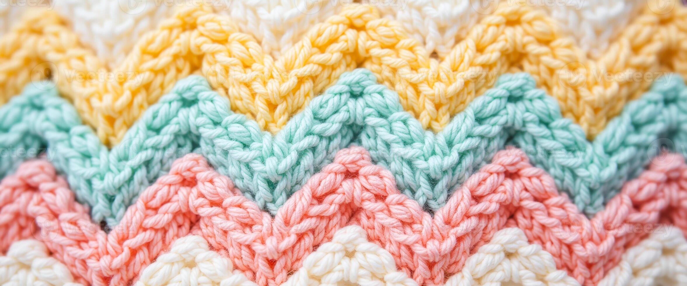 Colorful Chevron Knit Fabric Texture photo