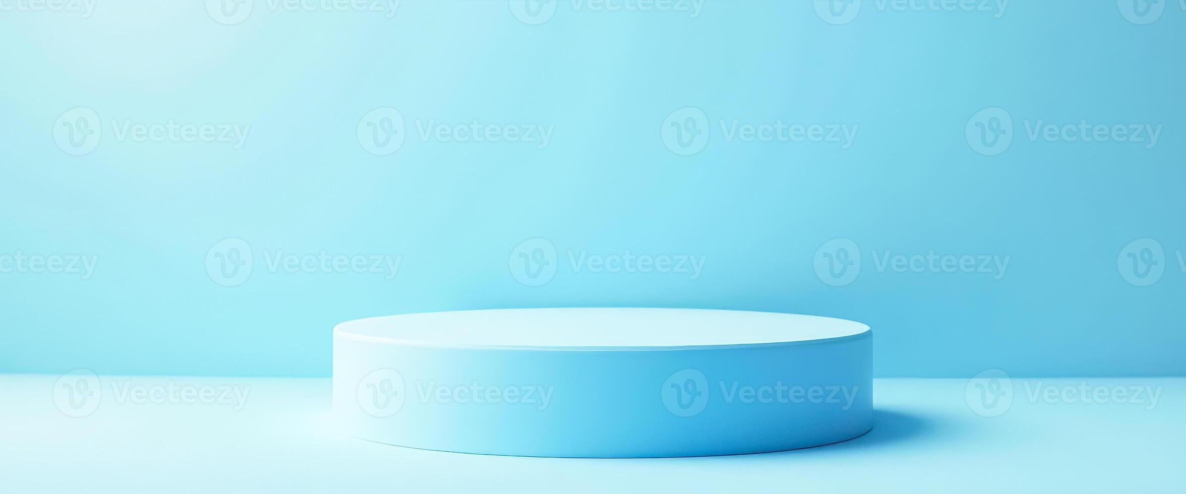 Minimalist Blue Cylinder Platform for Product Display photo