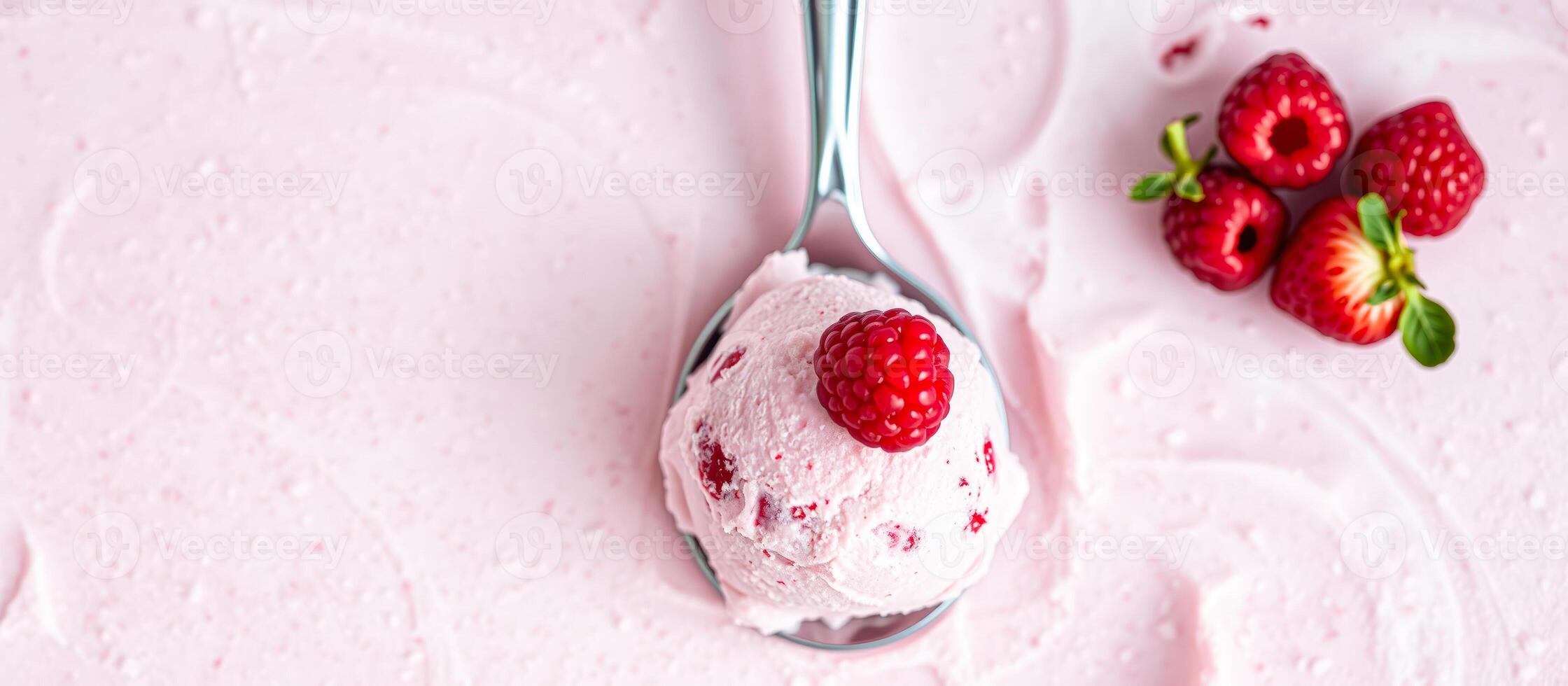 Raspberry Ice Cream Scoop photo