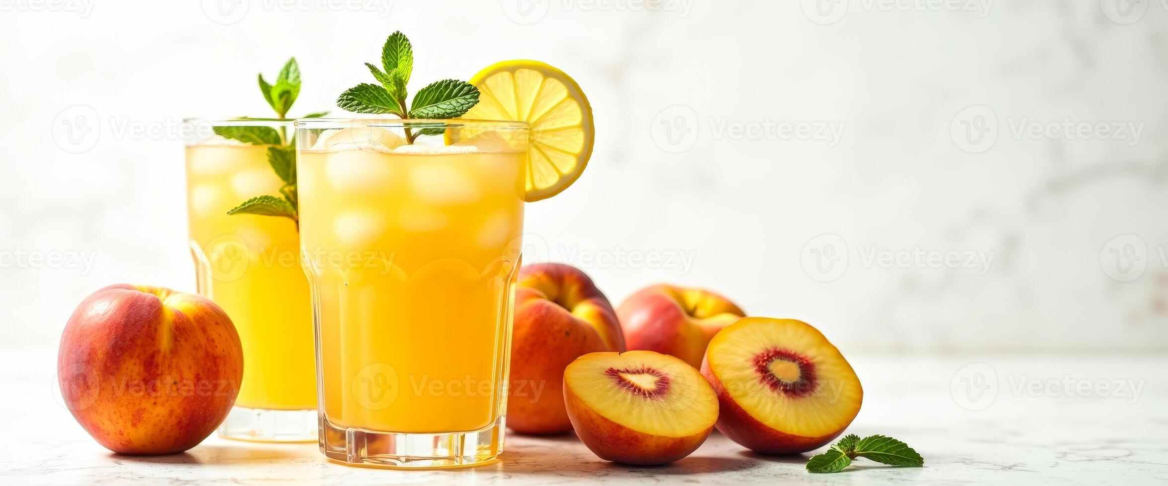 Refreshing Peach and Lemon Ice Tea photo