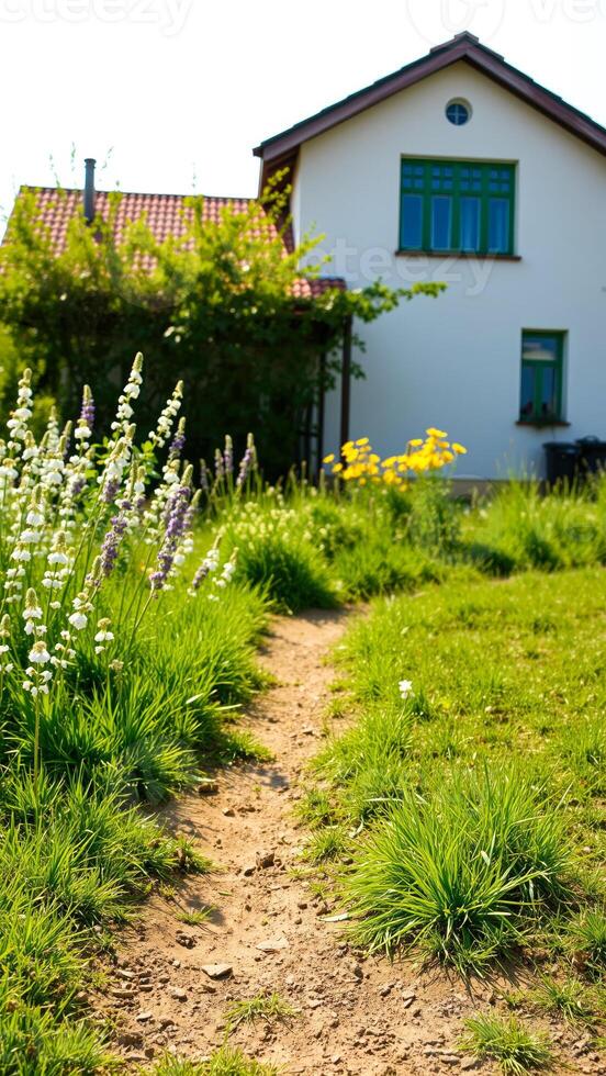 Pathway through a Lush Garden photo