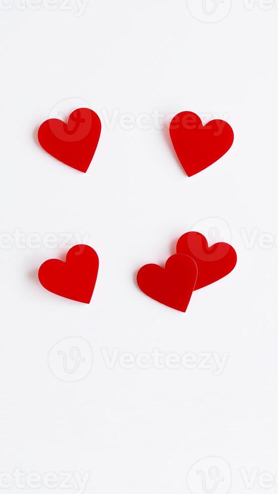 Red Hearts on White Background photo