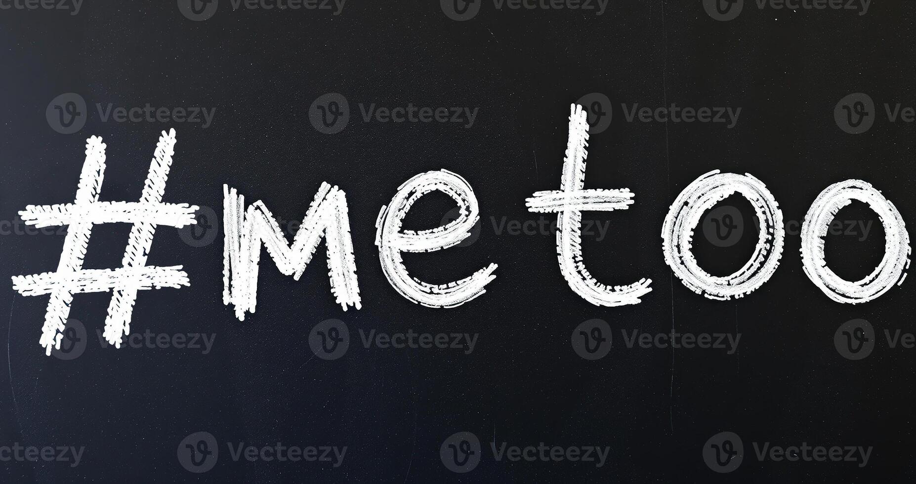 Hashtag MeToo written in chalk on a blackboard photo