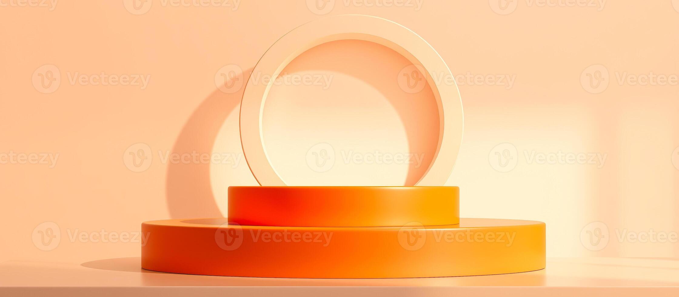 Abstract Orange and Cream Product Display photo