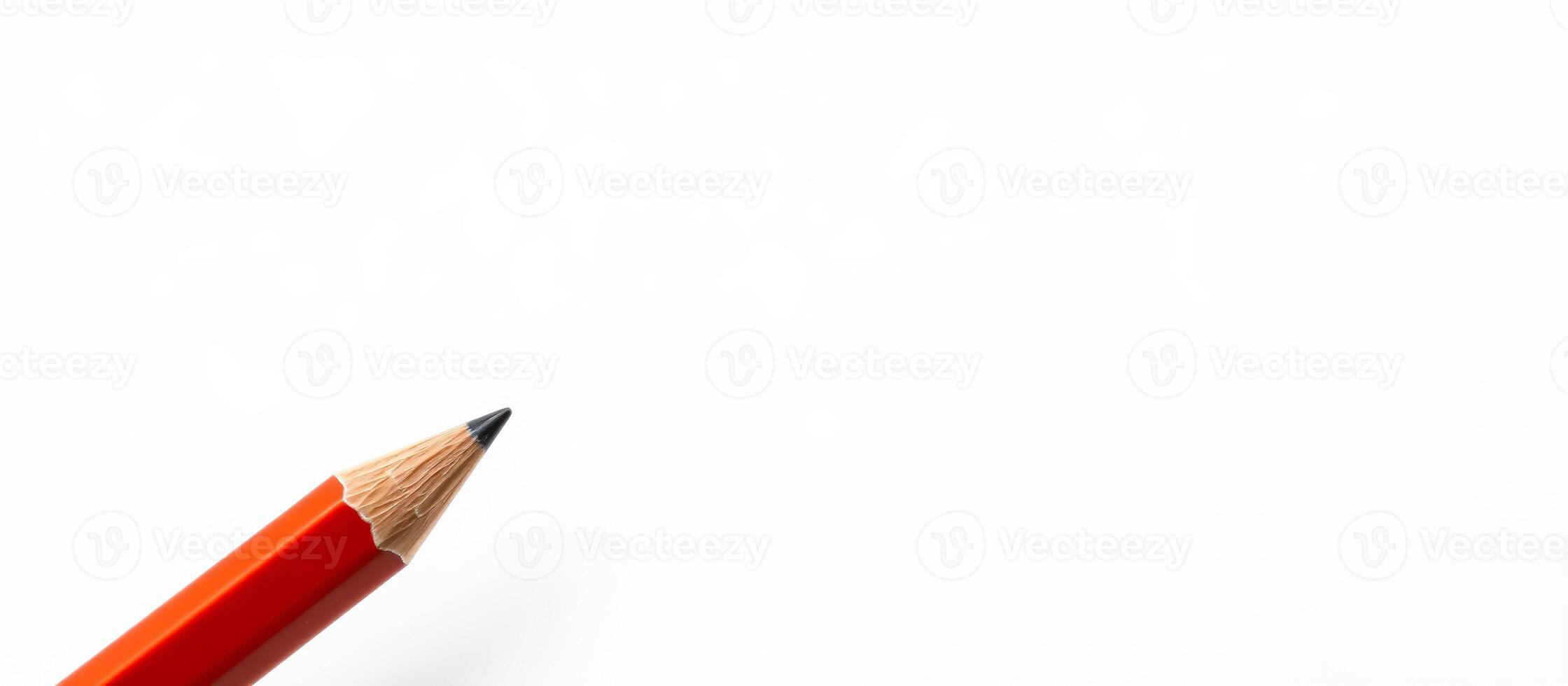 Red pencil on white background photo