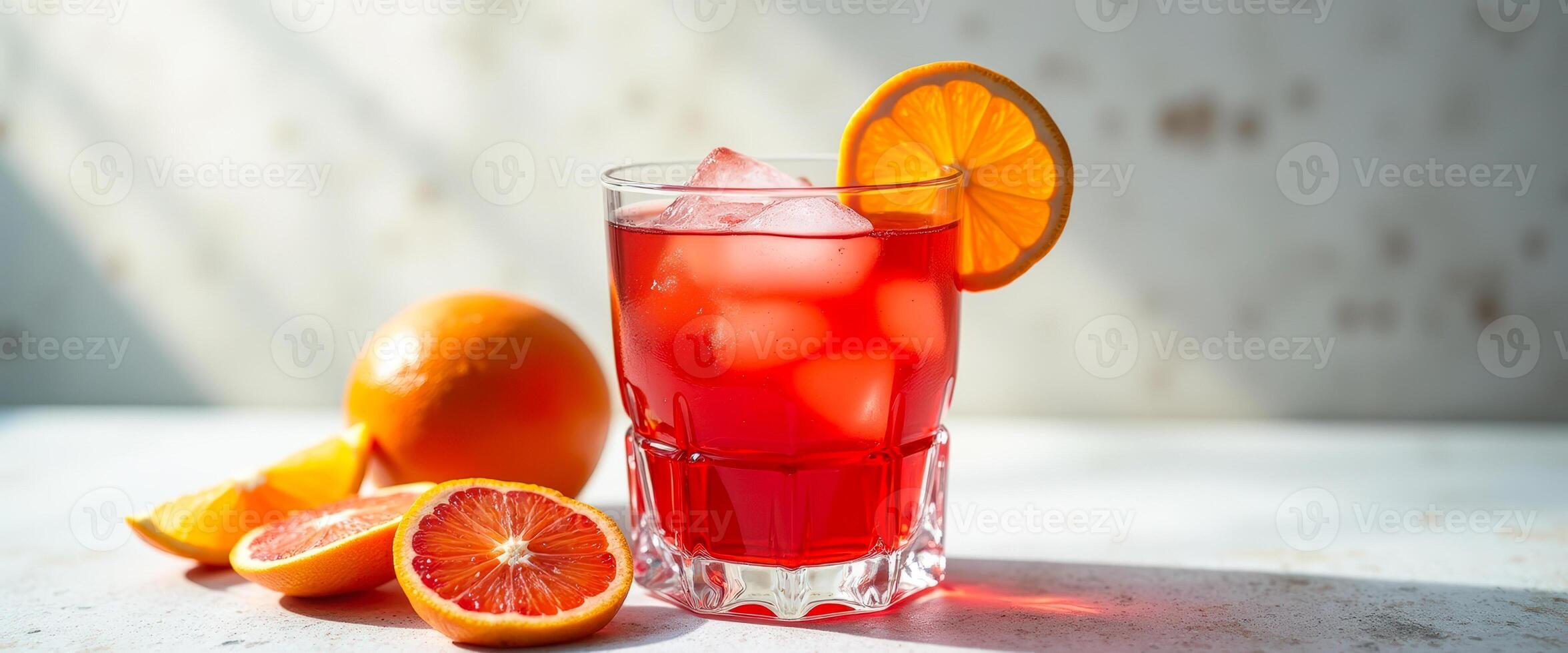 Red Citrus Drink with Ice photo