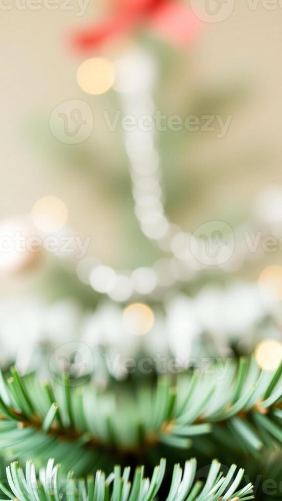 Close Up of Christmas Tree Branch photo
