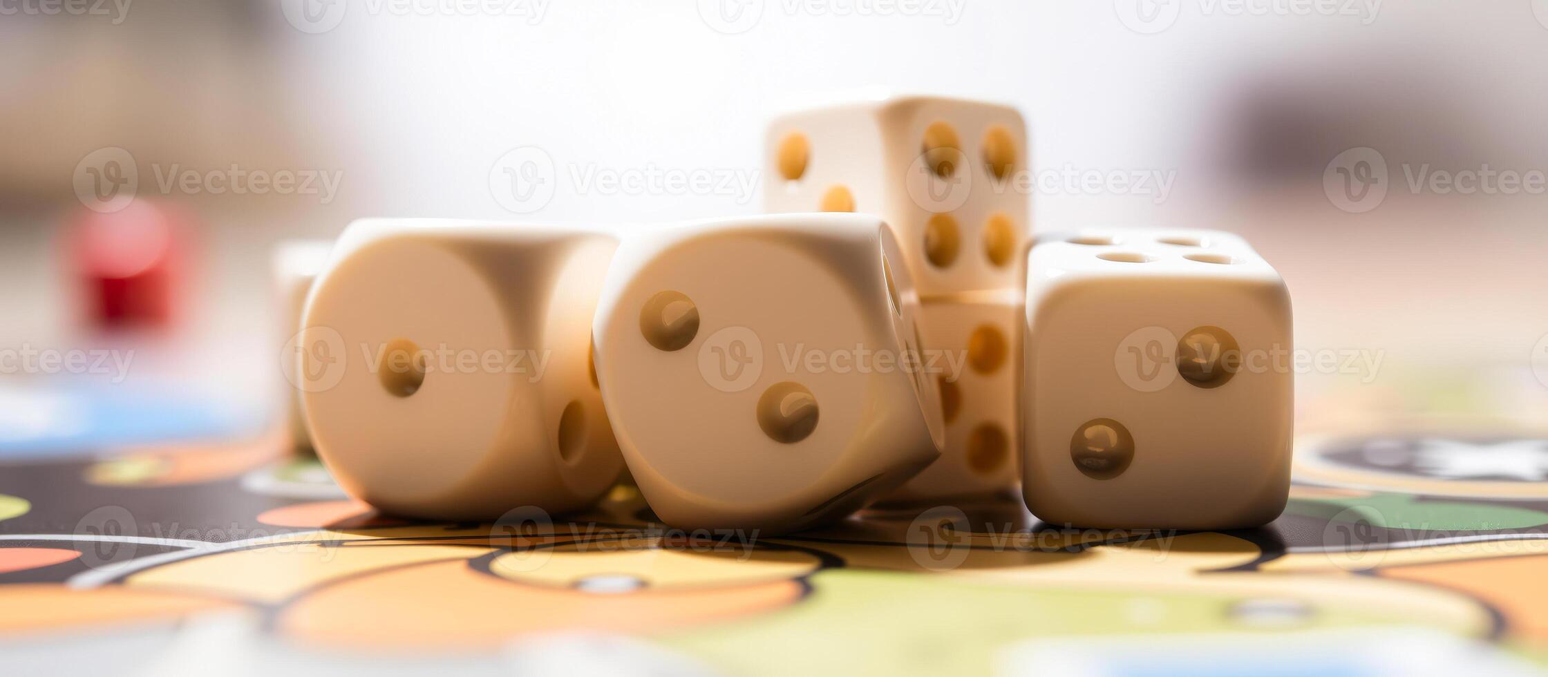 Closeup of Dice on a Board Game photo