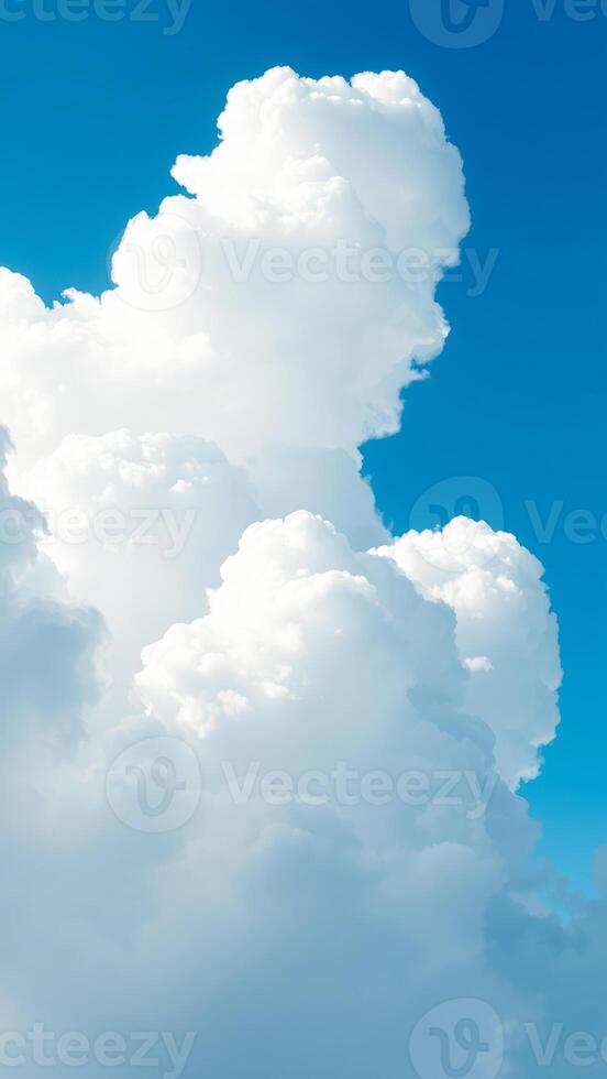 Fluffy White Clouds Against a Blue Sky photo