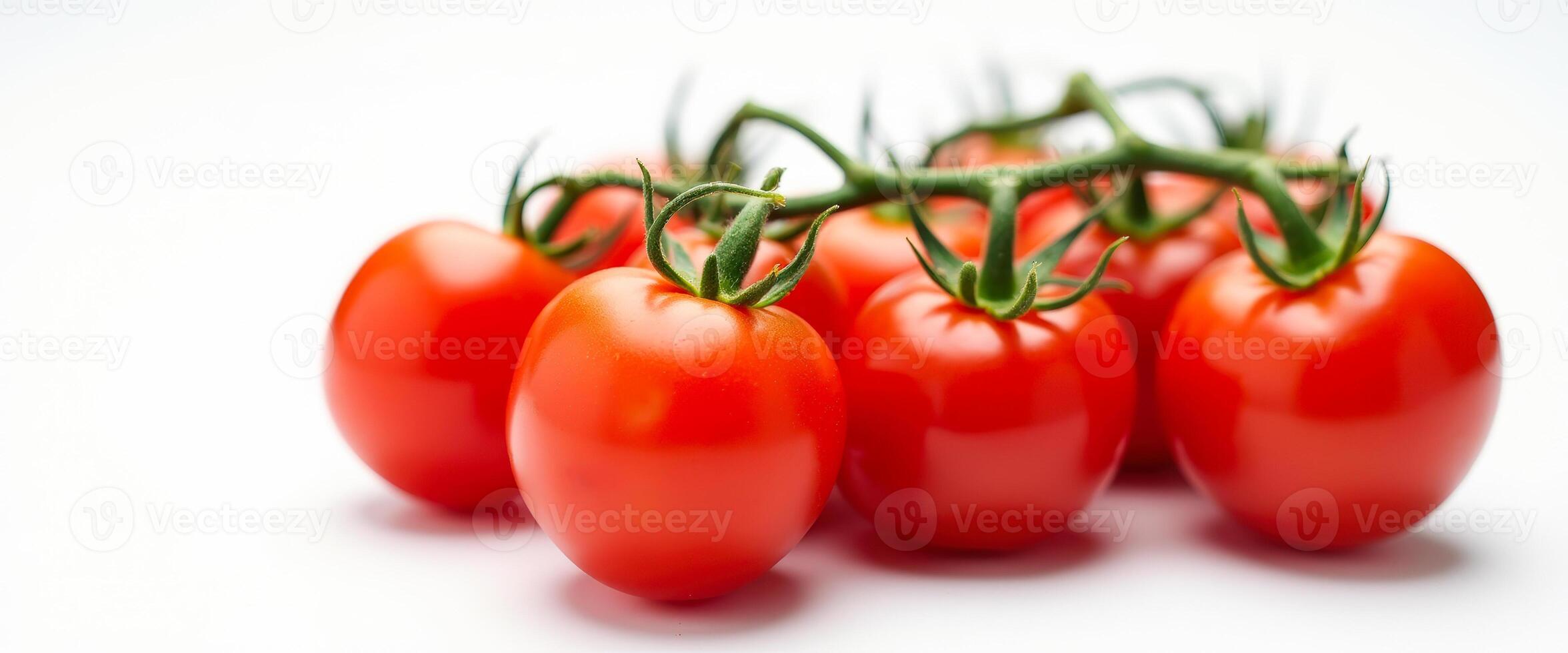 Fresh Red Cherry Tomatoes on Vine photo