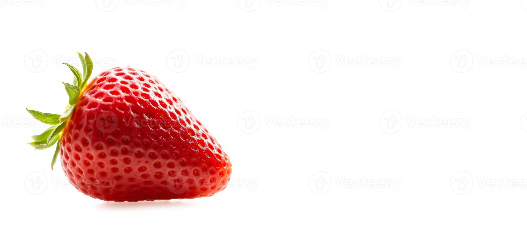 Close-up of a Fresh Strawberry on White Background photo