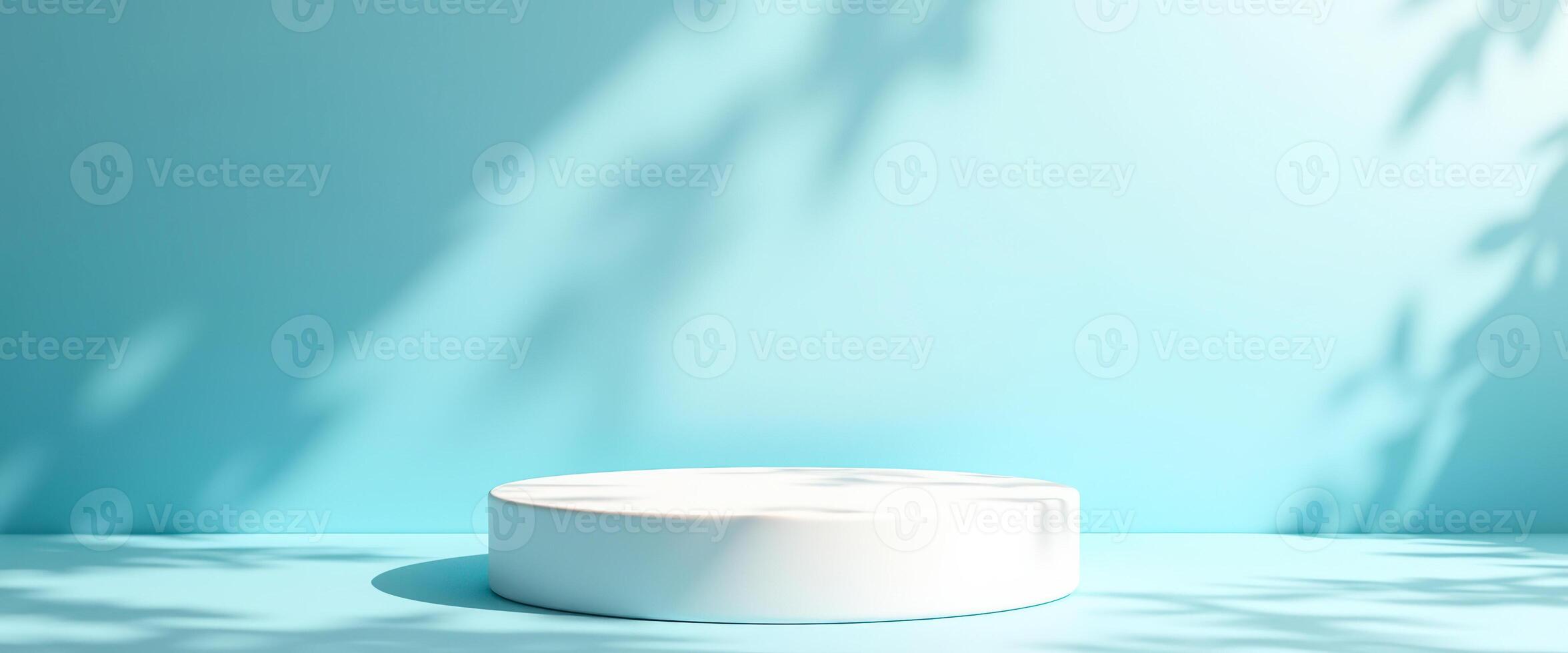 Minimalistic Light Blue Product Display with Shadow Overlay photo