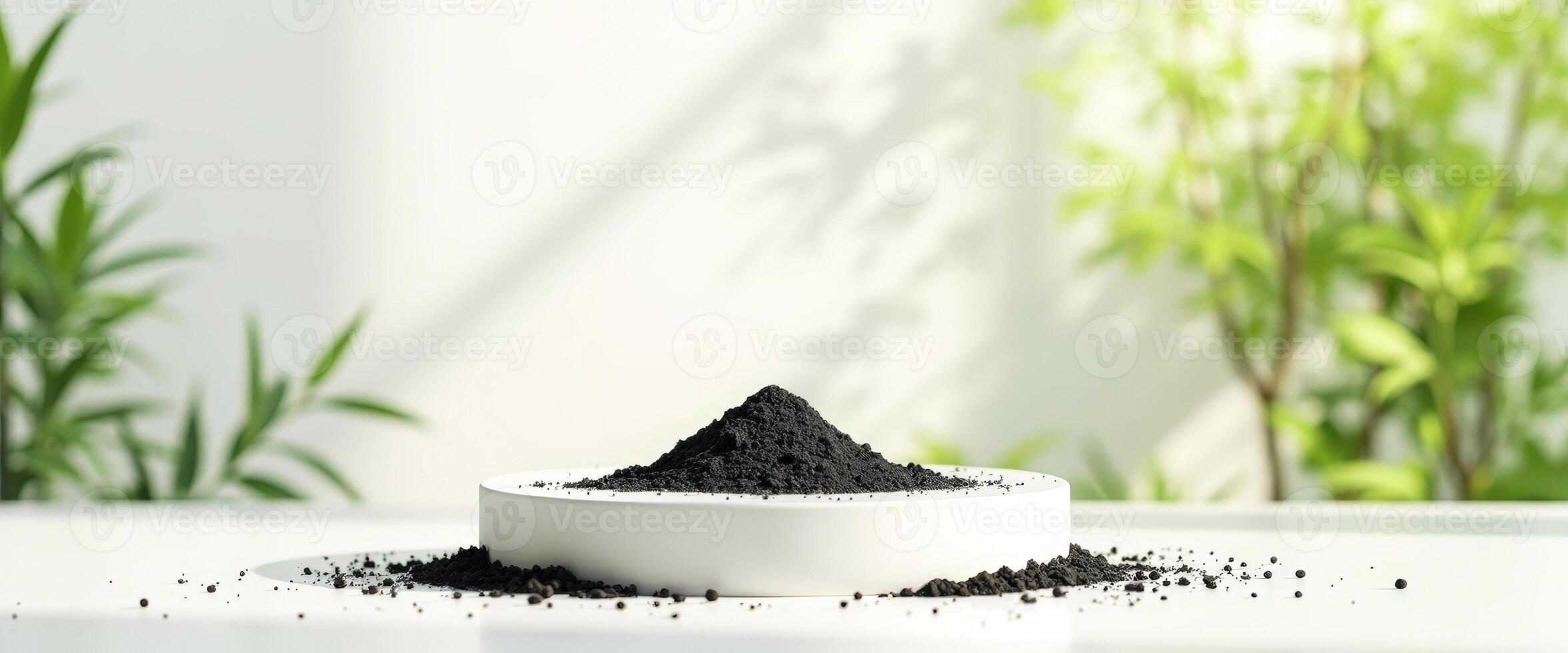Black Powder on a White Platform photo