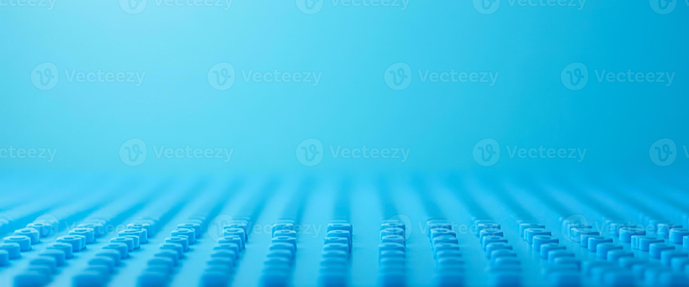 Abstract Blue Background with Rows of 3D Shapes photo