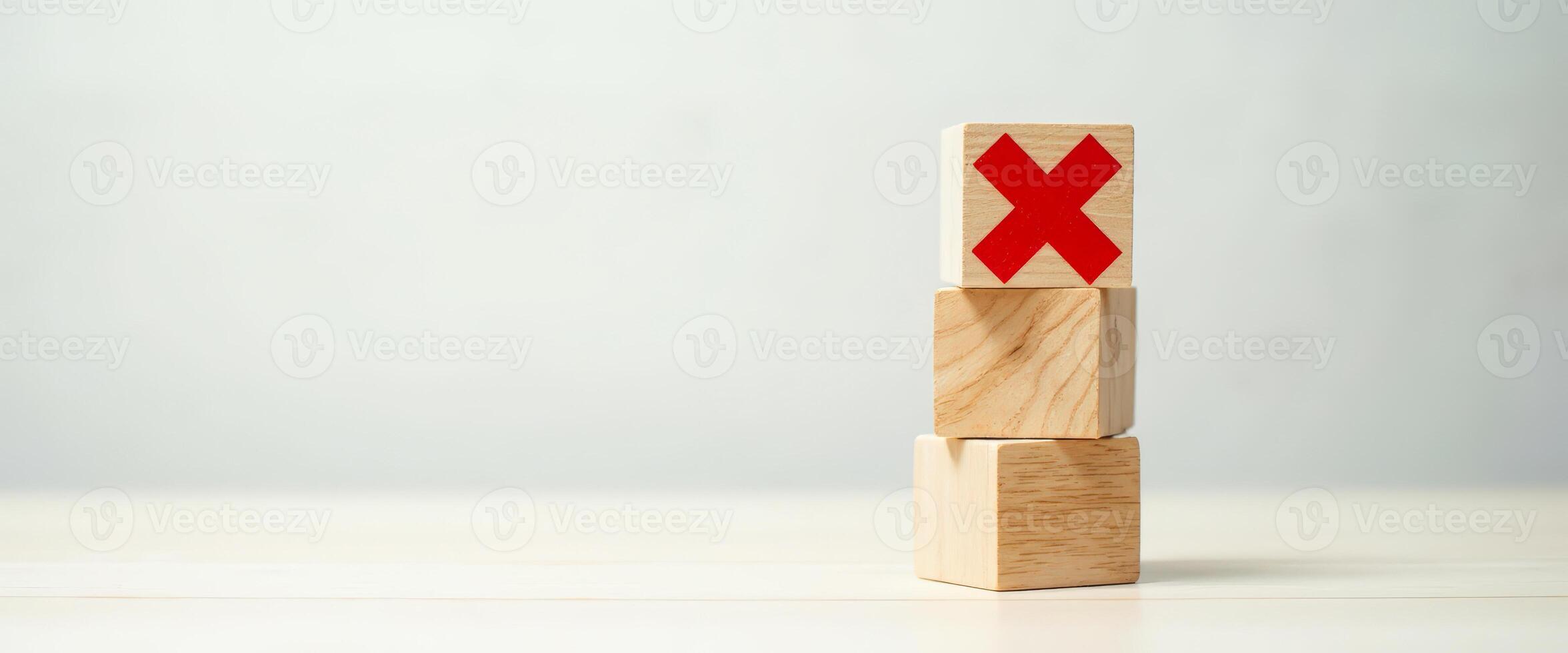 Wooden Blocks With Red Cross Symbol photo