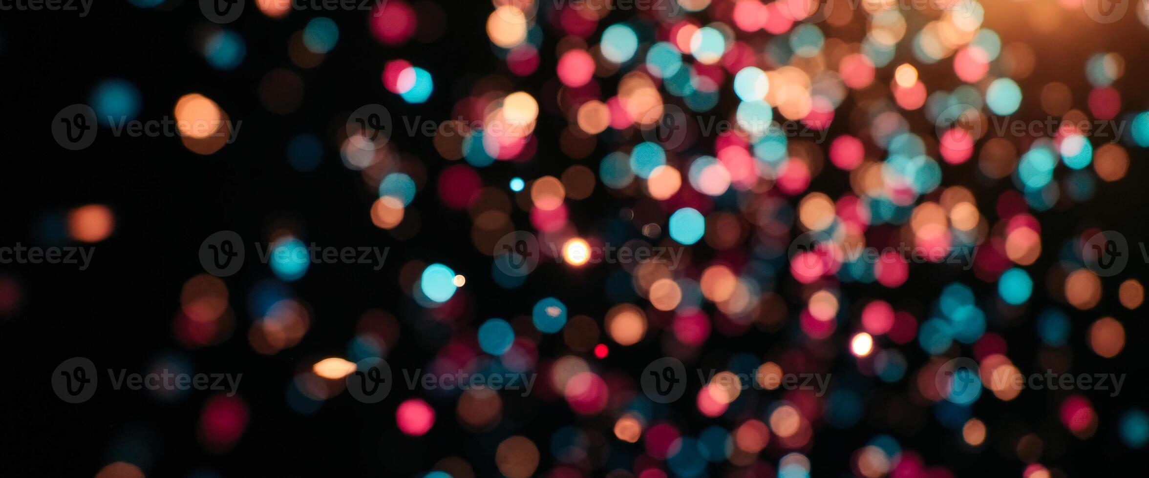 Abstract Bokeh Background with Pink, Blue, and Orange Lights photo