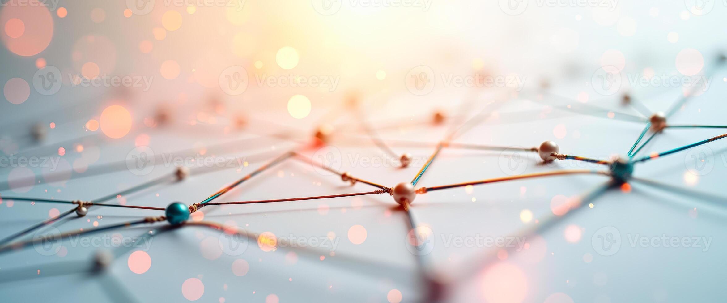Abstract Network Connections with Bokeh Lights photo