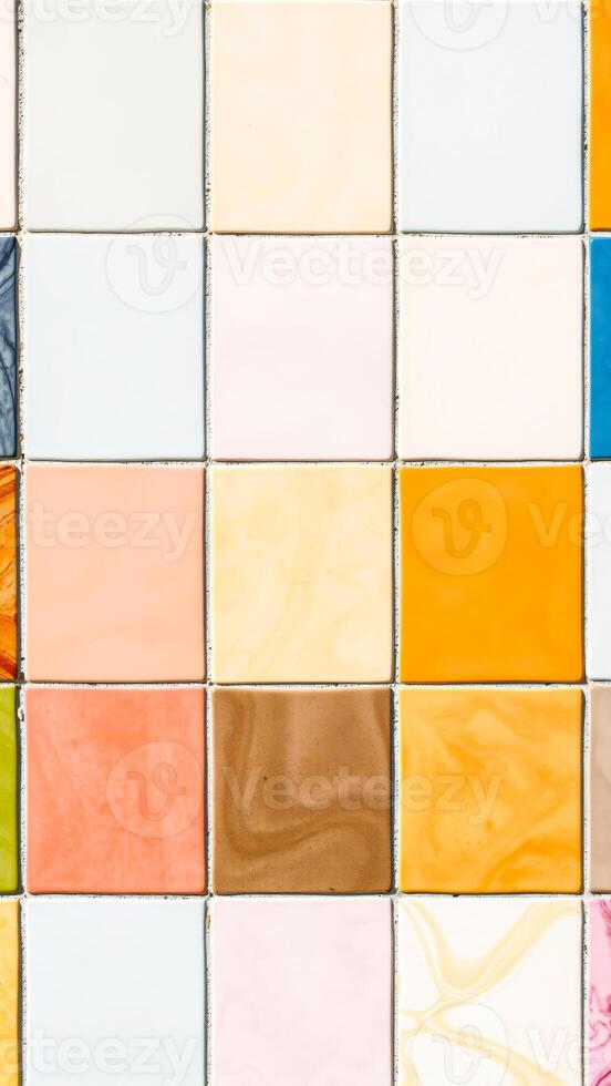 Colorful tiles arranged in a square pattern photo