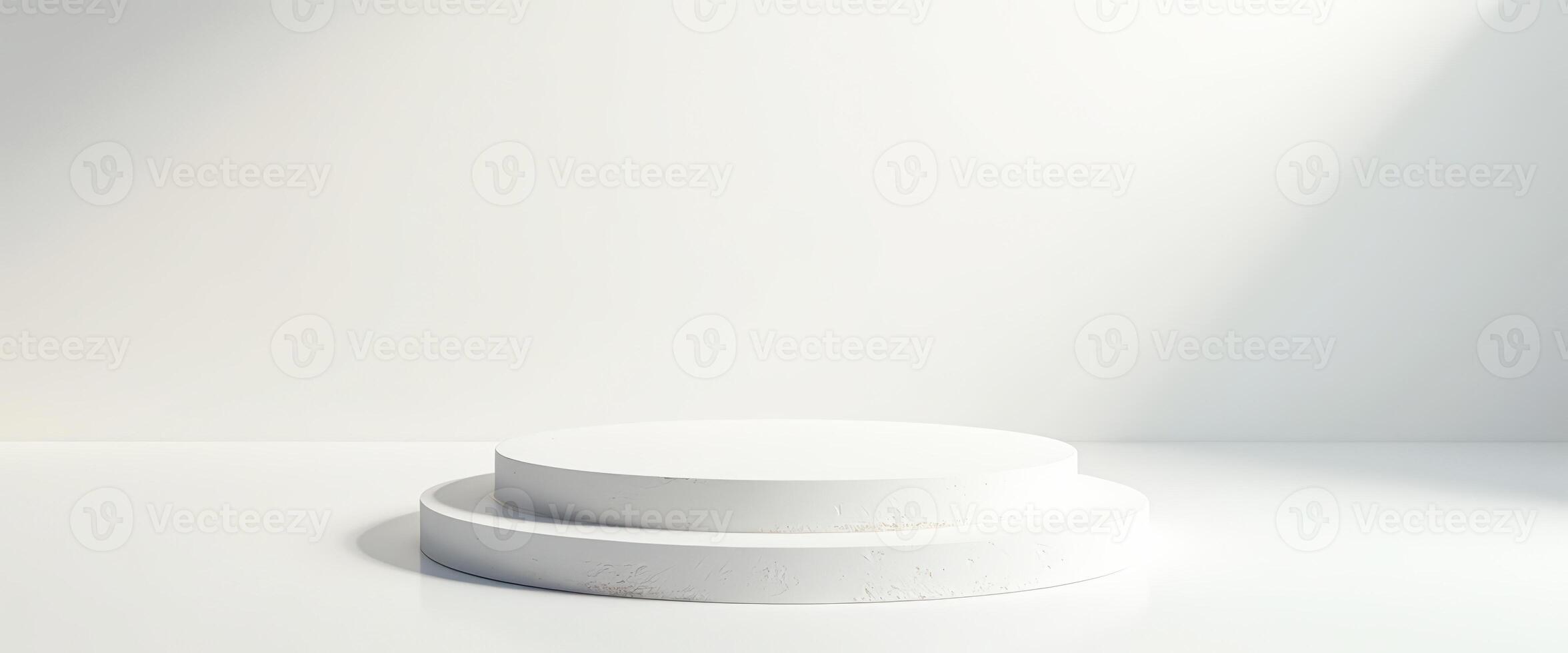 Minimalist White Platform With Soft Lighting photo