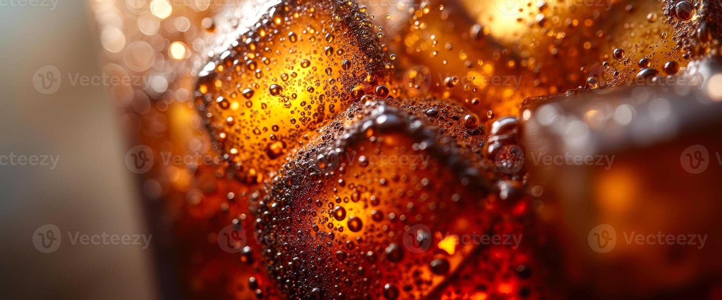 Close Up of Ice Cubes in a Dark Drink photo
