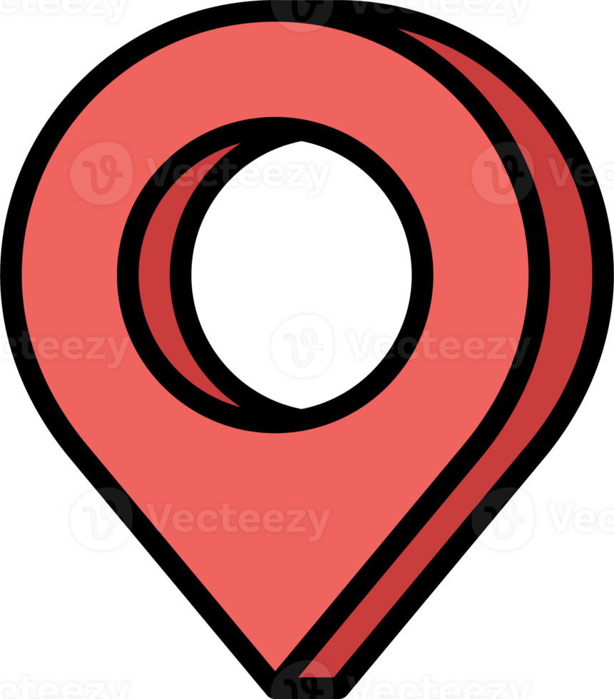 A red location marker with a circle in the center png