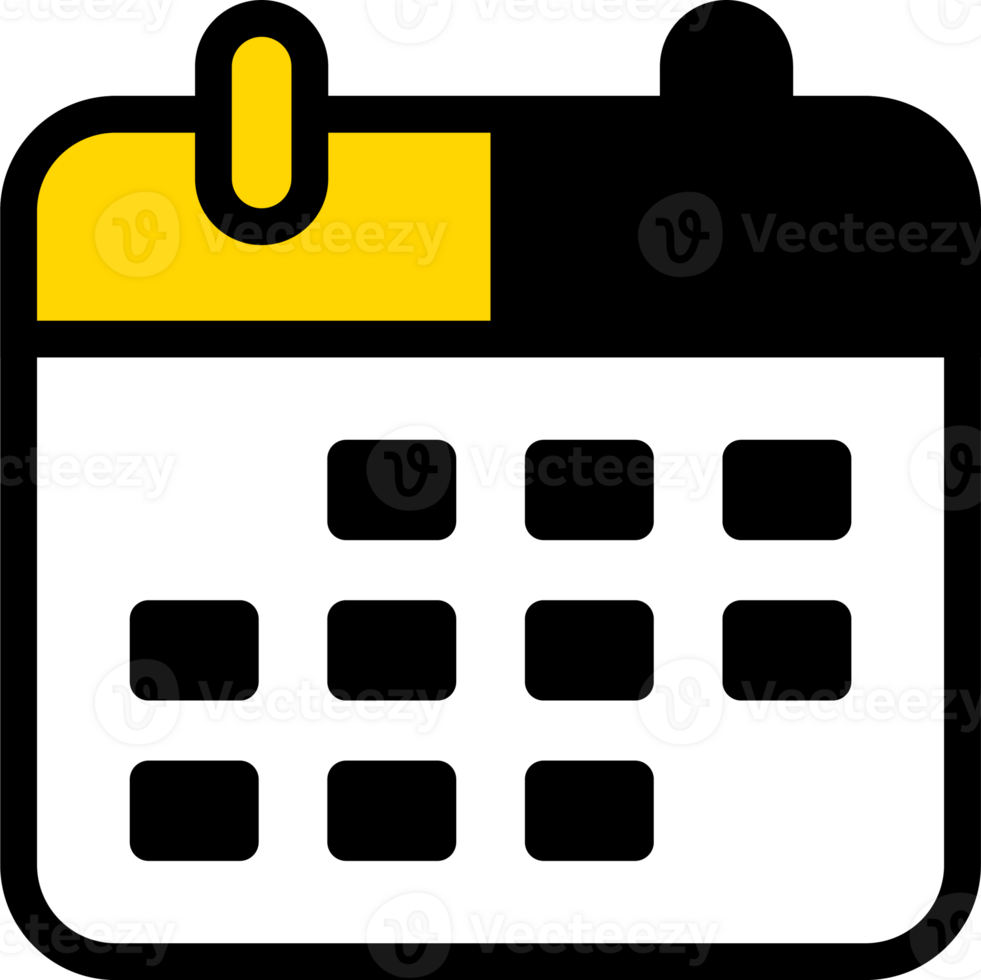 A calendar icon with a yellow pin on it png