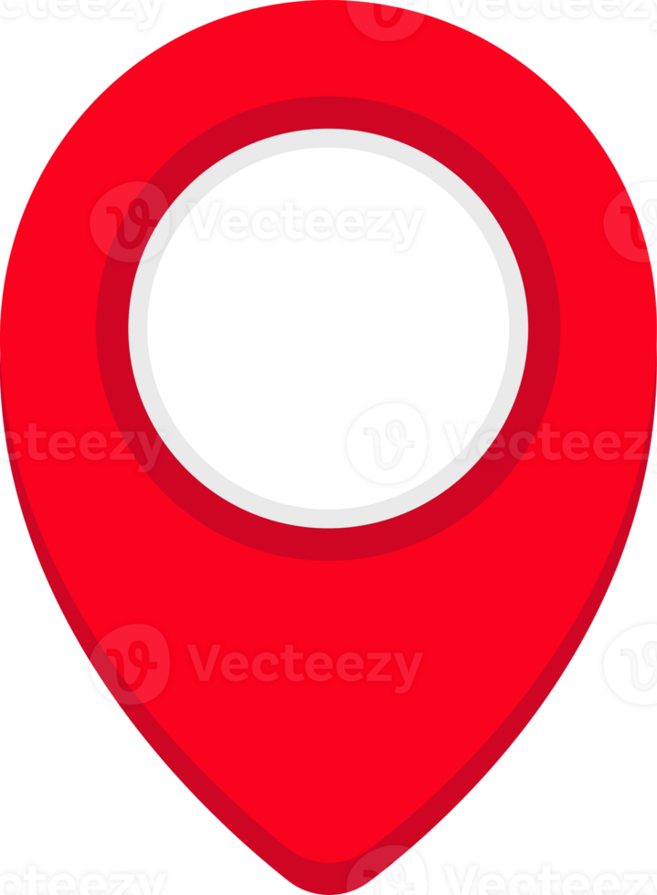 A red pin with a white circle on it png
