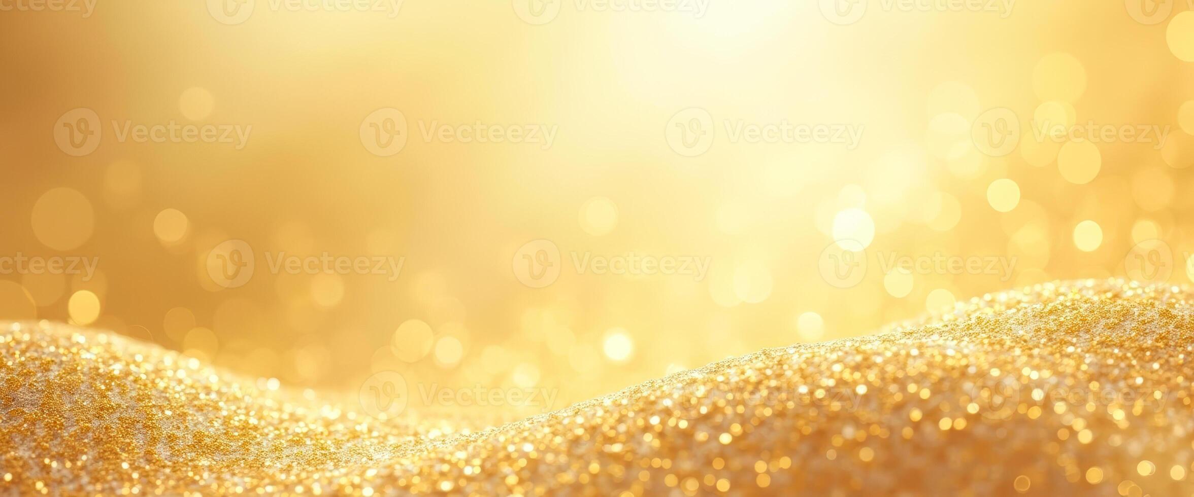 Golden Glitter Abstract Background with Bokeh Lights photo