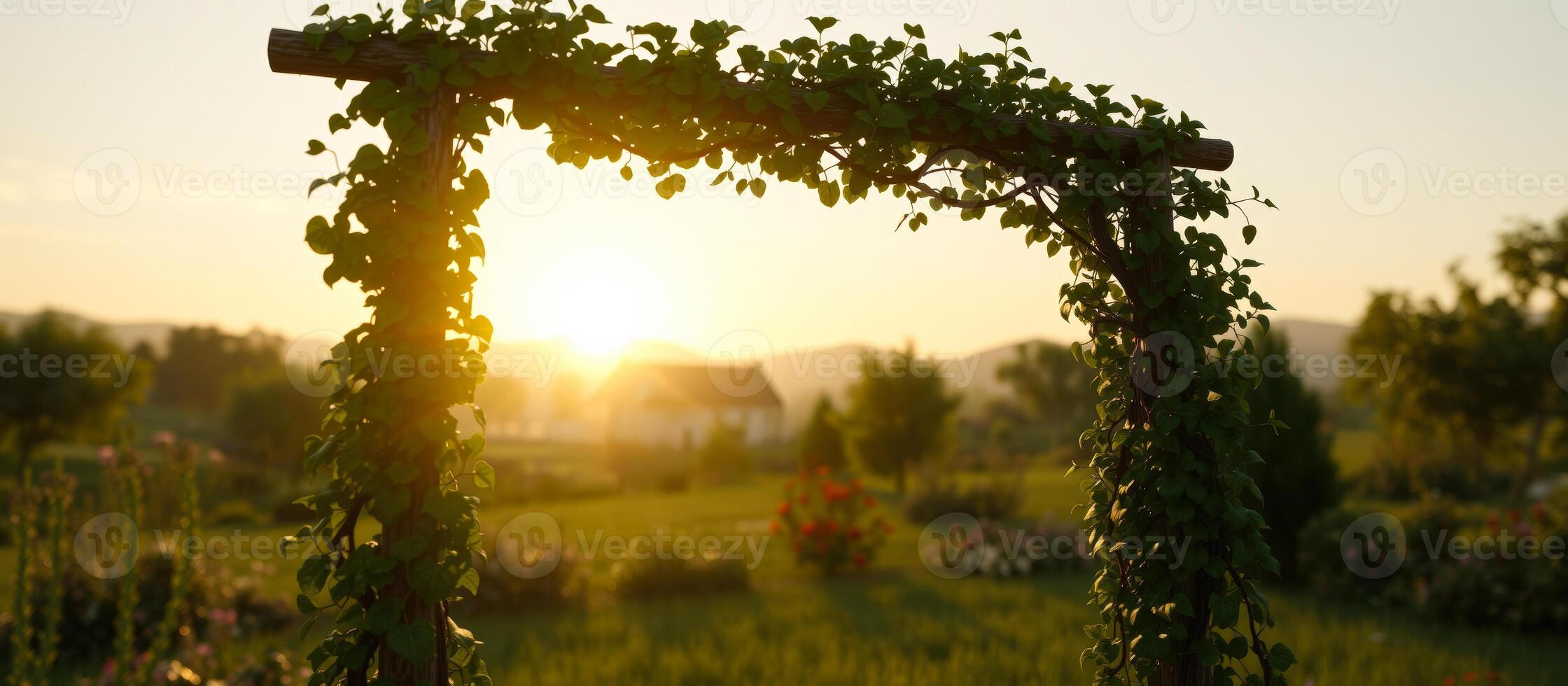 Sunlit Archway in a Lush Garden photo