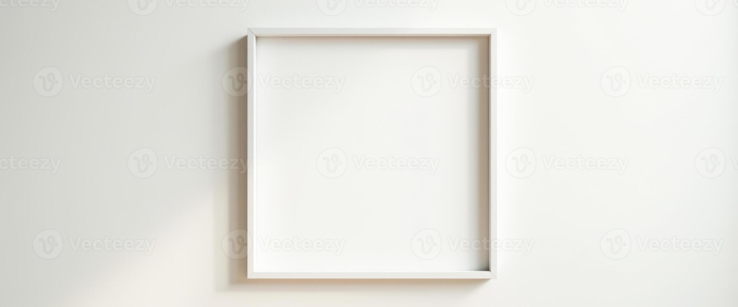 White frame on a white wall photo