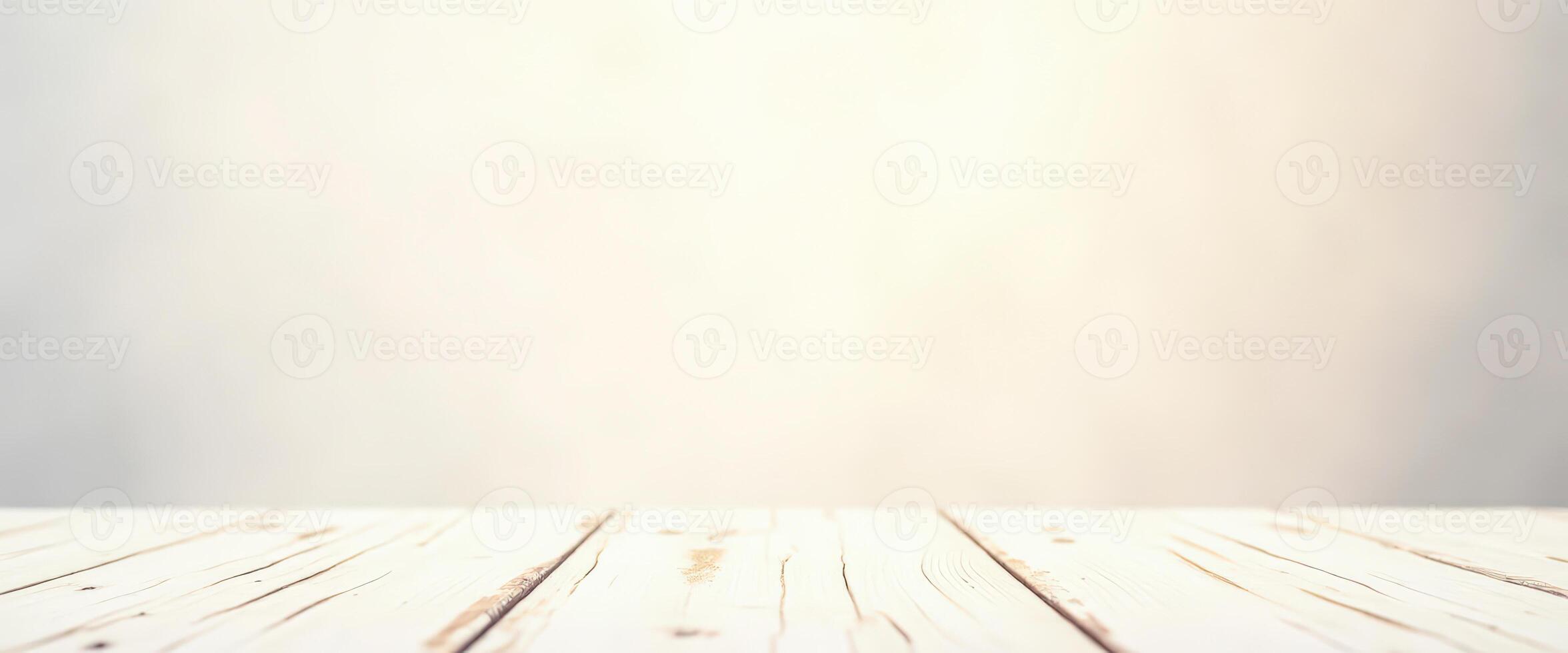 White Wood Tabletop with Soft Background photo