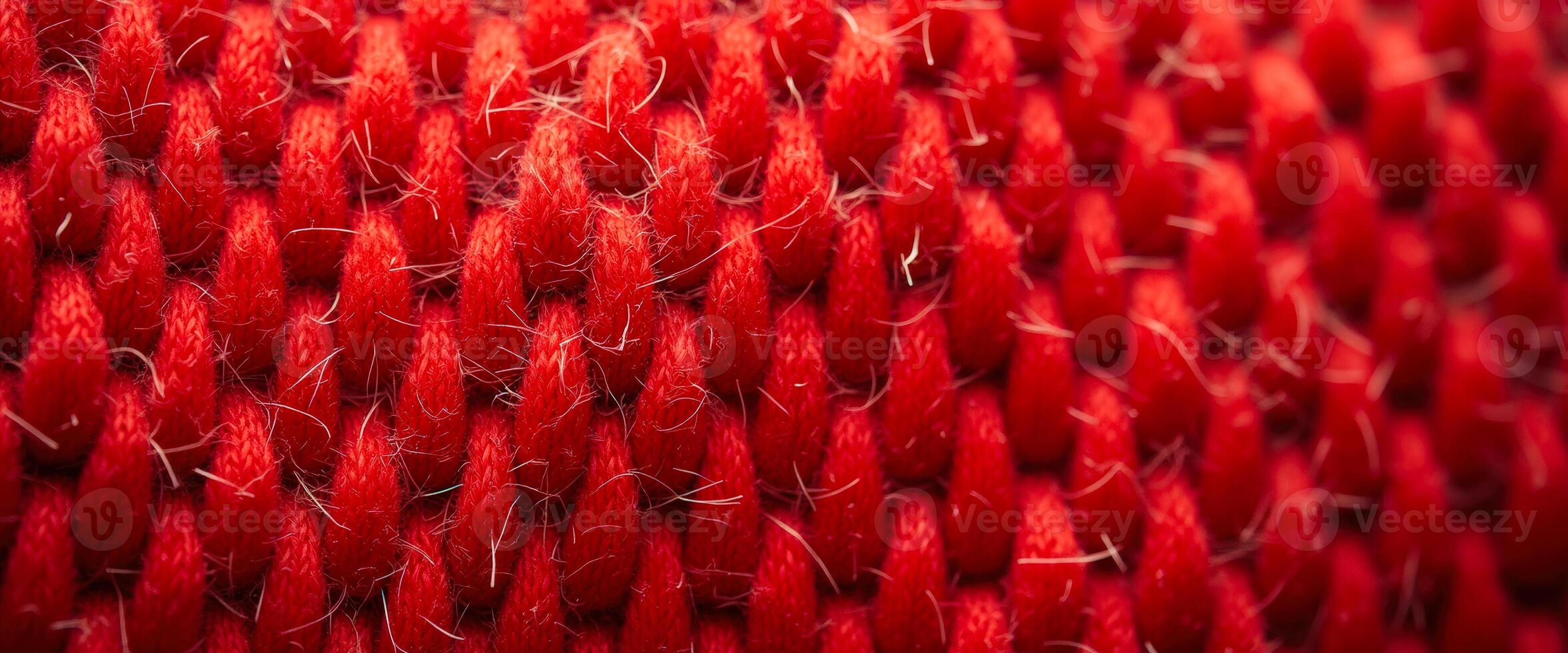 Red Knitted Fabric Closeup Texture photo