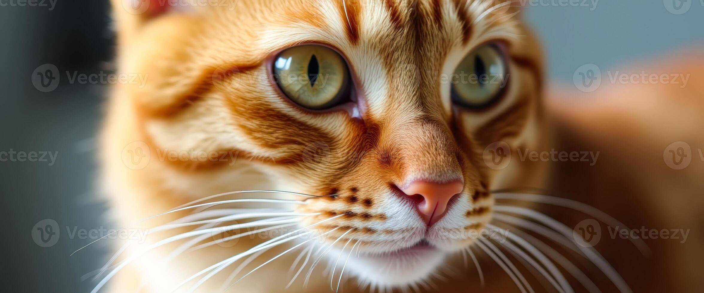 Close-up of a ginger cat's face photo