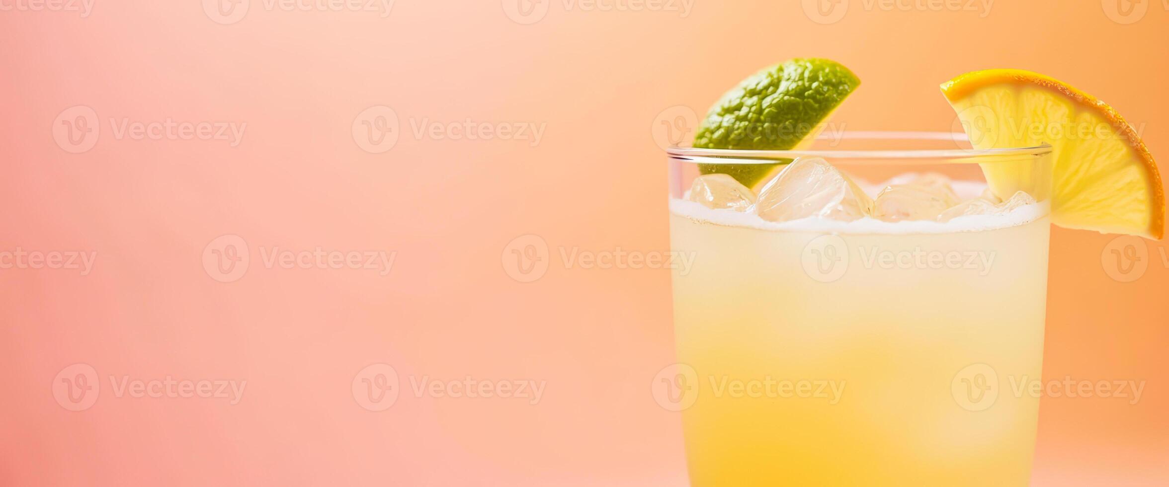 Citrus Cocktail with Ice and Lime photo
