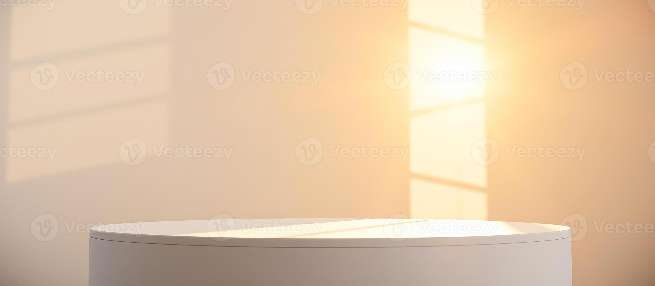 Minimalist Product Display with Sunlit Shadows photo