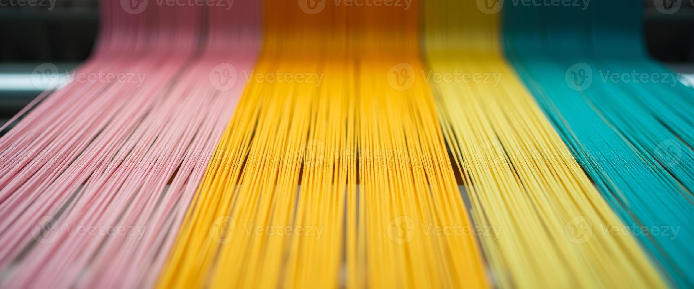 Colorful Threads on a Loom photo