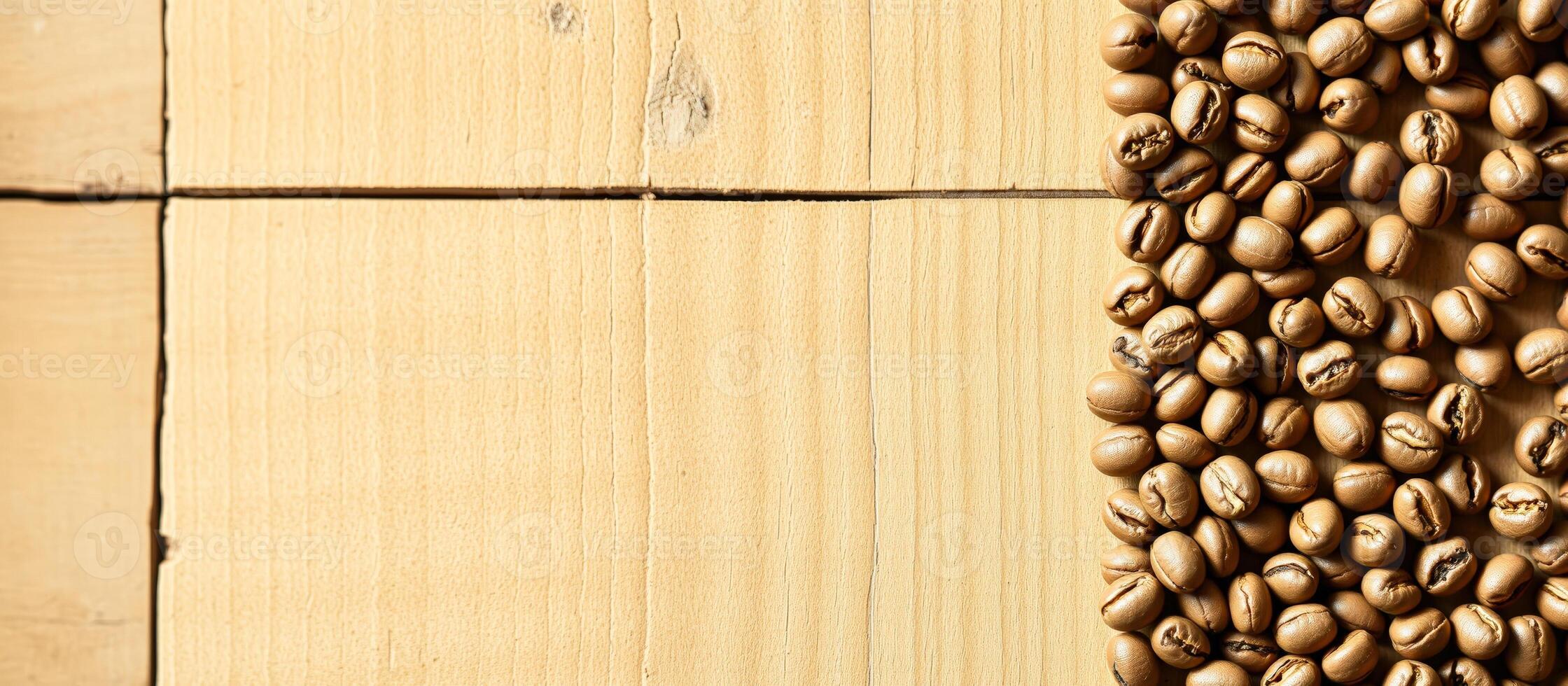 Coffee Beans on a Wooden Background photo