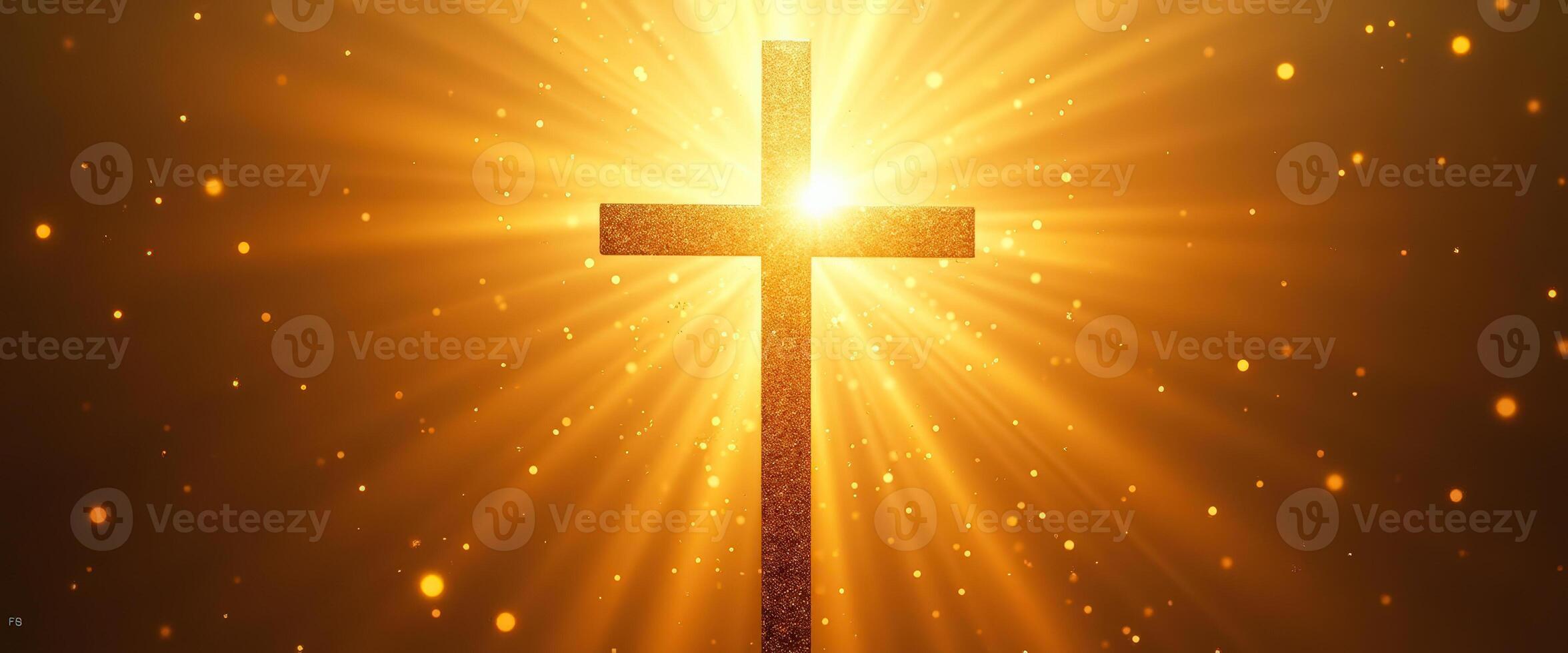 Cross with Sunrays and Sparkles photo