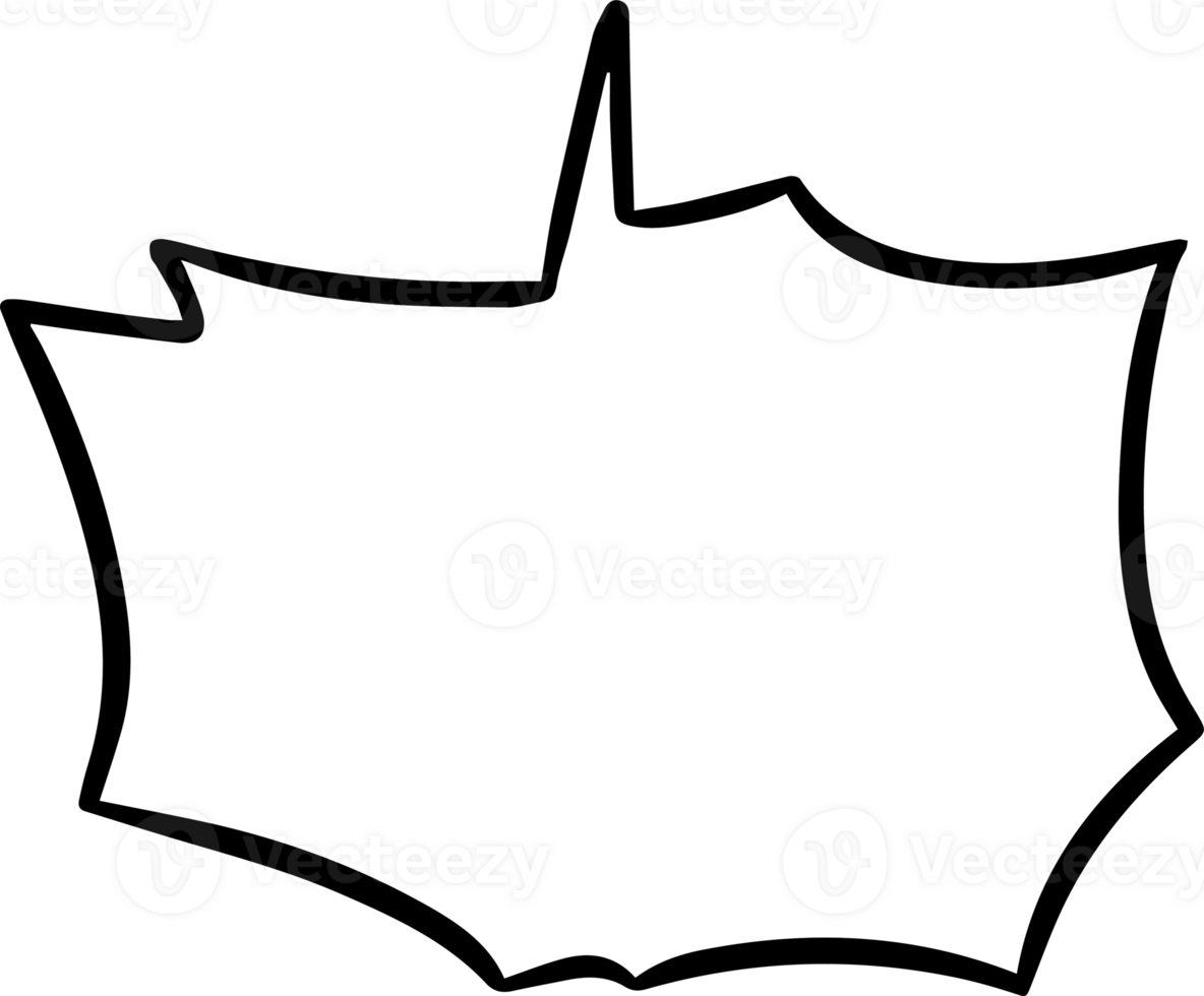 A black and white comic book style speech bubble png
