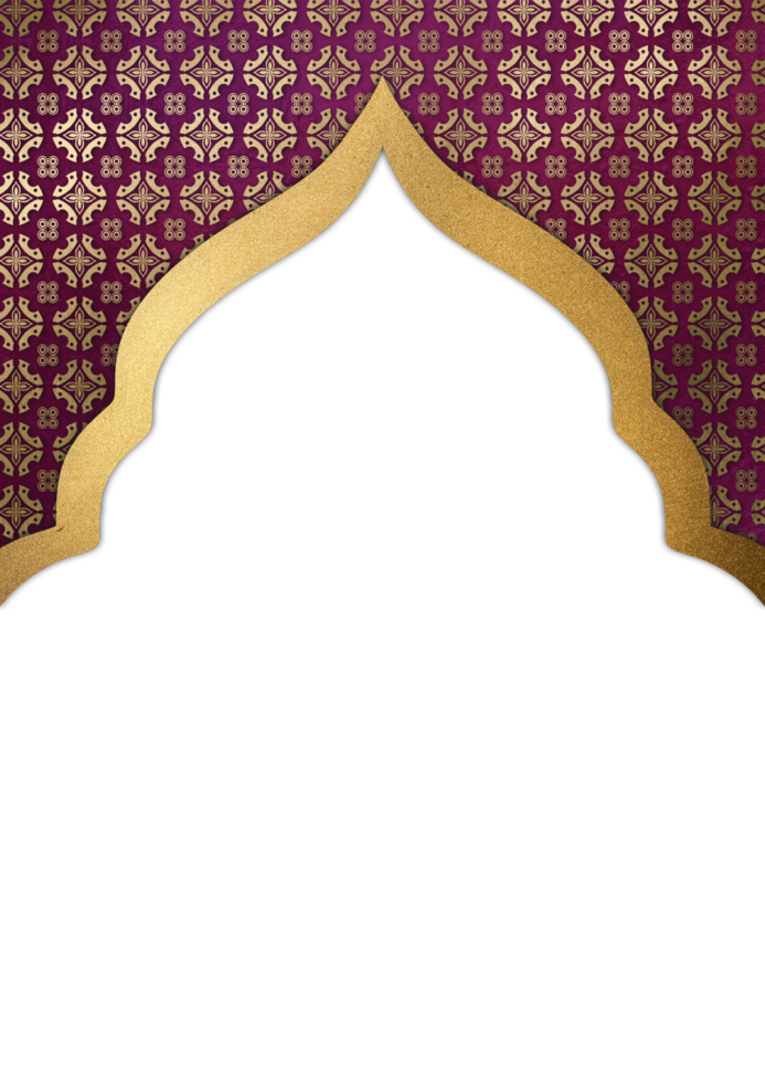 An arabic style background with gold and purple patterns png