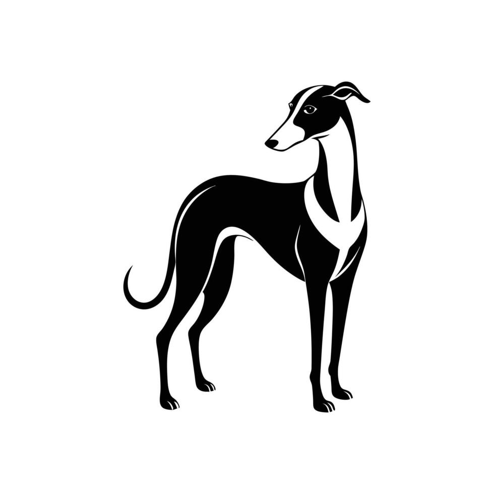 A black and white greyhound dog logo vector
