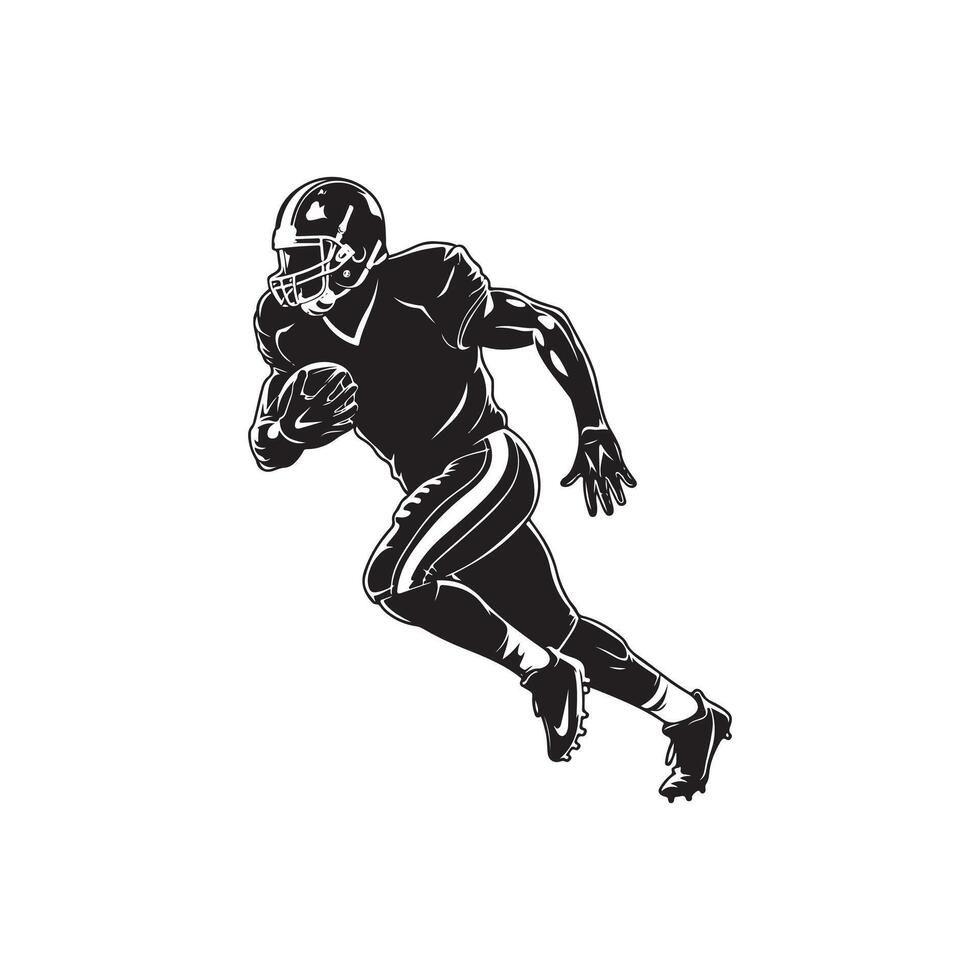 American football player running with ball vector
