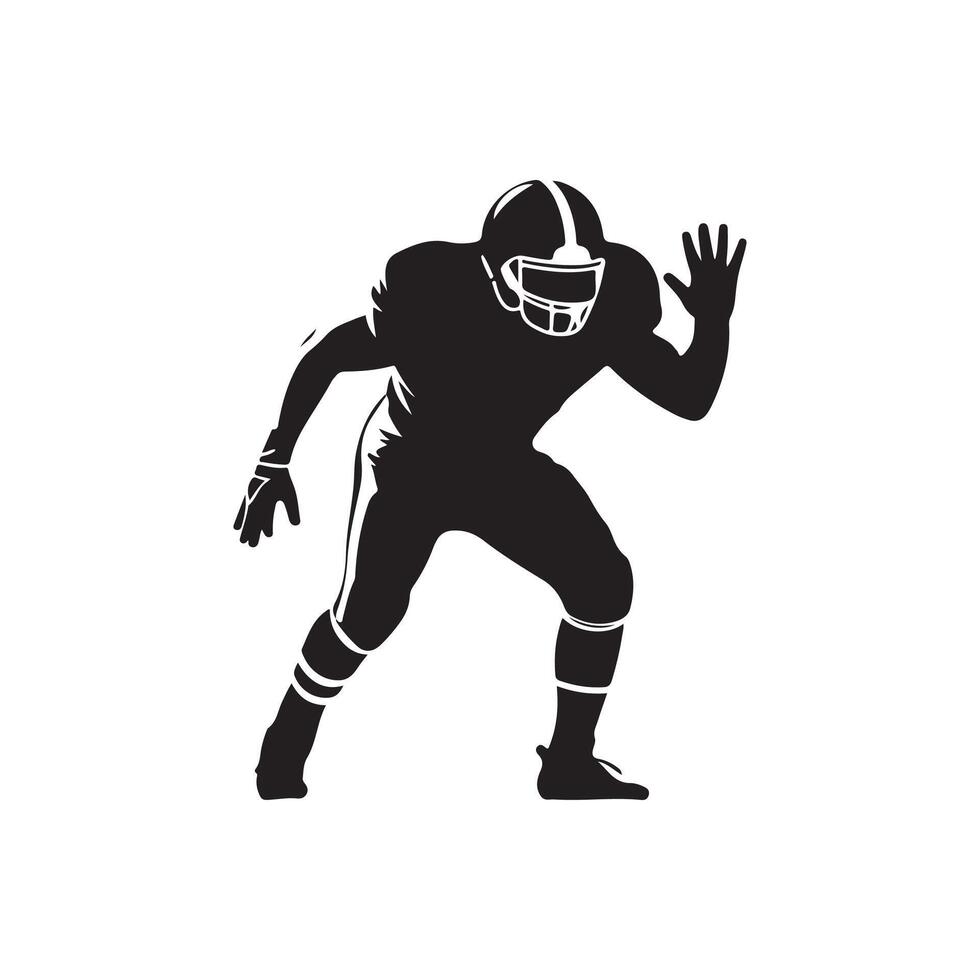 American football player silhouette on white background vector